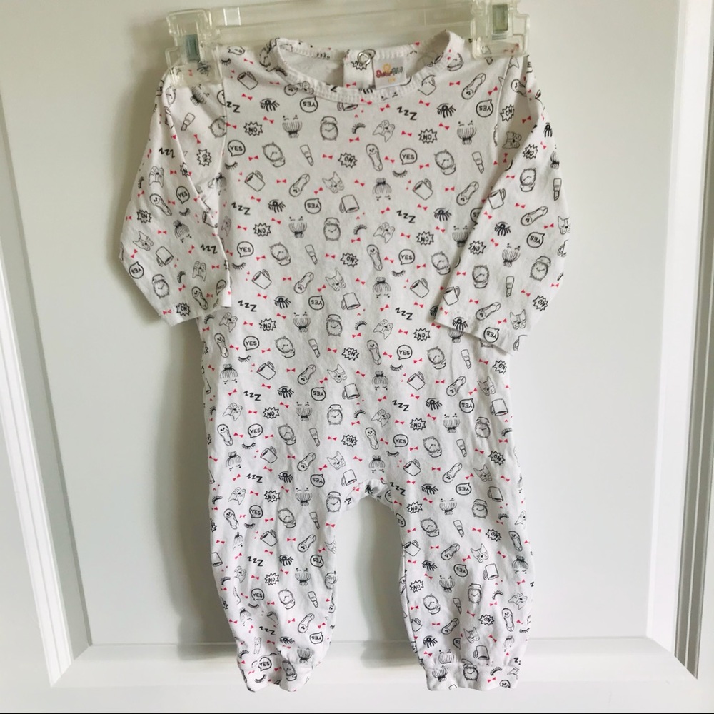 Sunshine Peppy White Posh Cotton One Piece 12M